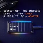 Western Digital - WDBAWY0010BBK-WESN - Unidad de estado sólido SSD de juego P40 de 1 TB externa portátil compatible con