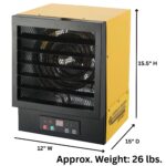 Calentador Eléctrico Garaje Dura Heat EWH9615 240V 10,000W 34,120 BTU con Control Remoto Sistema ECO y Montaje en Techo