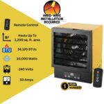 Calentador Eléctrico Garaje Dura Heat EWH9615 240V 10,000W 34,120 BTU con Control Remoto Sistema ECO y Montaje en Techo