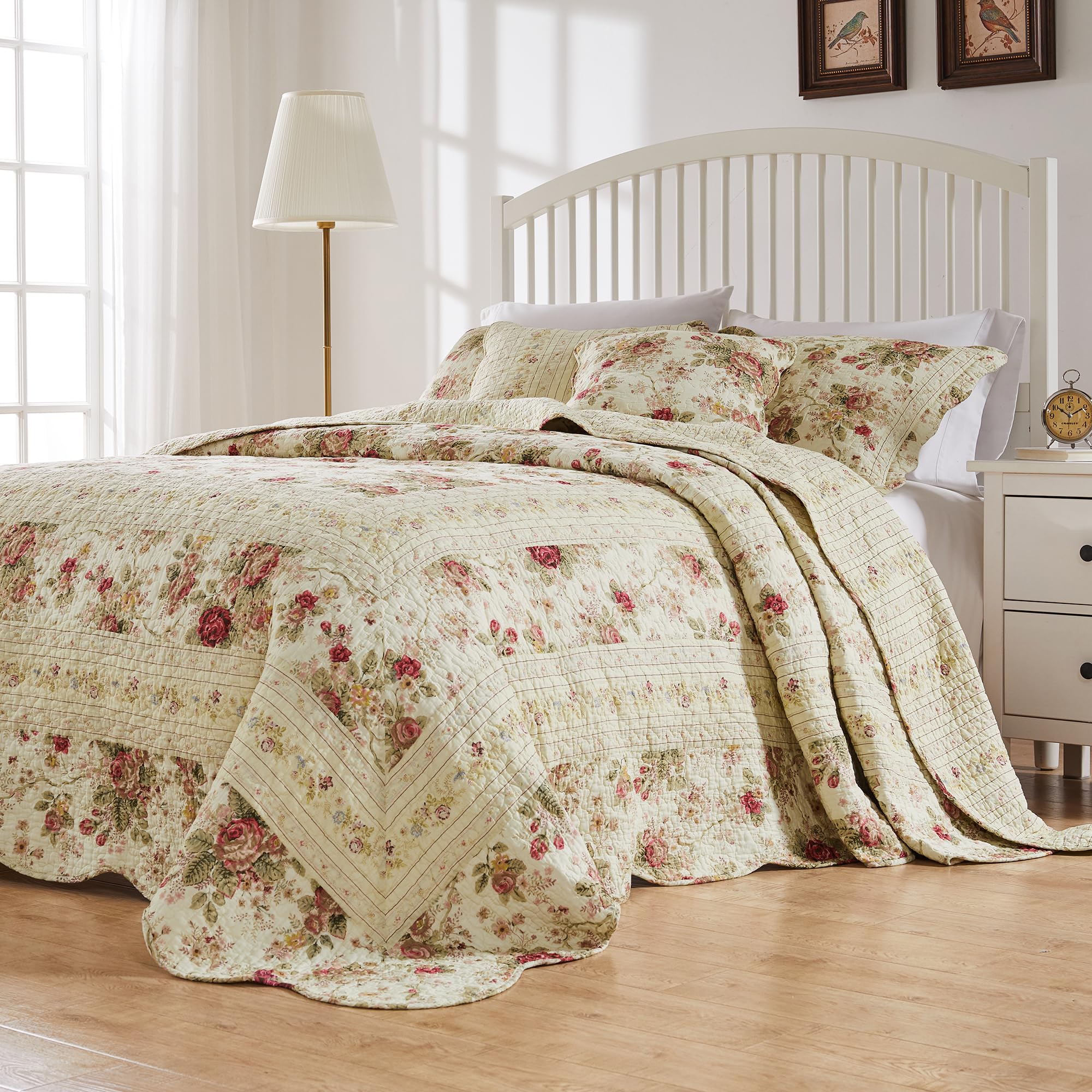 Version 1.0.0 Juego de colcha acolchada Greenland Home Antique Rose Greenland Home Fashions GL-WB0726JSK algodón 100% jumbo 120 x 118