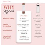 Botella de agua de vidrio PMD Beauty 5012-RQ aqua con cuarzo rosa grado A 16.2 onzas reutilizable libre de BPA