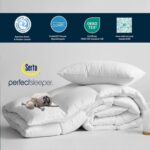 Relleno de edredón King Serta SE007563 fibra de plumón de ganso blanco poliéster algodón 500 relleno hipoalergénico toda