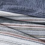 Juego de edredon Hudson Stripe Brooklyn Loom 783048197979 3 piezas algodón rayas azul certificado Oeko-TEX matrimonial