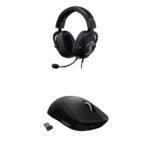 Paquete auriculares Logitech G Pro X con cable y mouse inalámbrico G Pro X Superlight para juegos negro
