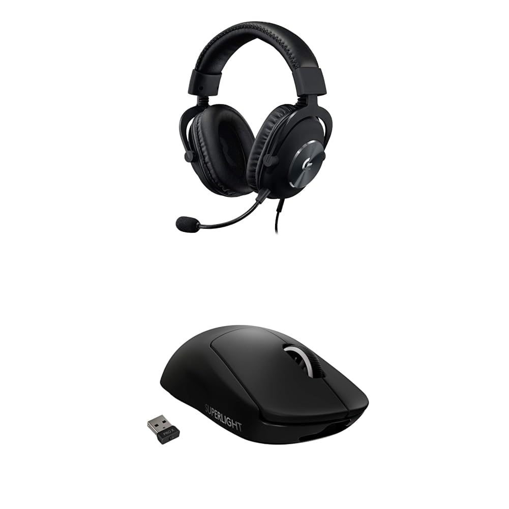 Version 1.0.0 Paquete auriculares Logitech G Pro X con cable y mouse inalámbrico G Pro X Superlight para juegos negro