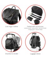 Skip Hop Mochila para pañales: Evermore, Bolsa de viaje multifunción para bebé 6 en 1, negro