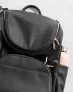 Skip Hop Mochila para pañales: Evermore, Bolsa de viaje multifunción para bebé 6 en 1, negro