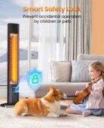 Calentador Infrarrojo de Patio HAIMMY UEH500 1500W 42" 9 Niveles Control Remoto Temporizador 9H IPX5