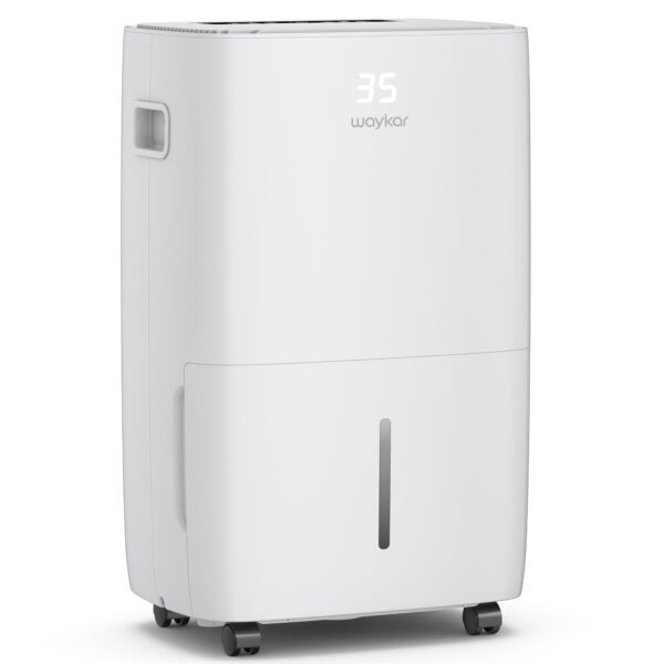 Deshumidificador Waykar JD026E-130 130 pintas 6500 pies cuadrados con drenaje continuo para sótanos almacenes y espacios