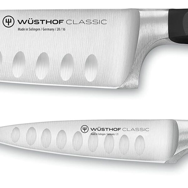 Juego de cuchillos de cocina chef Wüsthof Classic 1120160202 Hollow Edge negro 2 piezas 6 y 3.5 pulgadas
