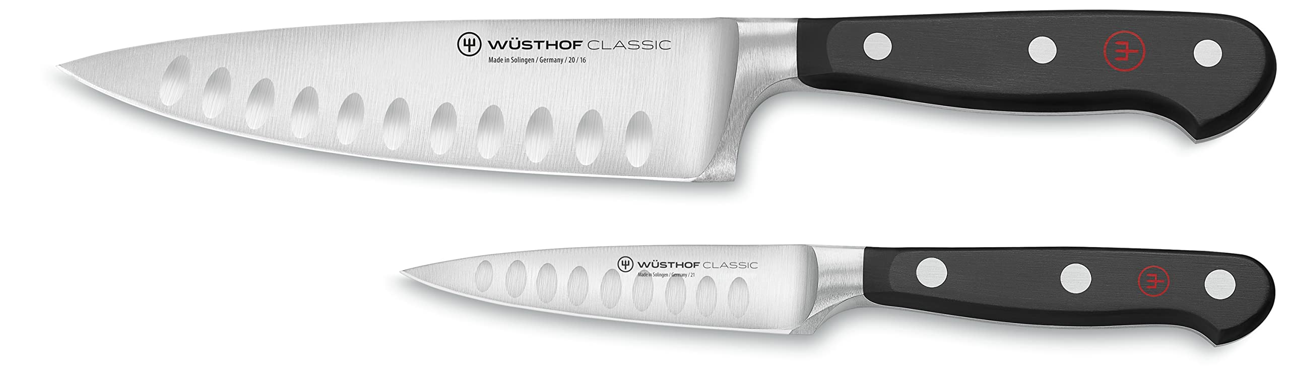 Version 1.0.0 Juego de cuchillos de cocina chef Wüsthof Classic 1120160202 Hollow Edge negro 2 piezas 6 y 3.5 pulgadas