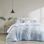Juego de edredon reversible abstracto Natori JLA Home NS10-3705 sirsaca en relieve sobrelleno con fundas almohada decora