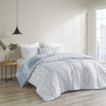 Juego de edredon reversible abstracto Natori JLA Home NS10-3705 sirsaca en relieve sobrelleno con fundas almohada decora