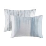Juego de edredon reversible abstracto Natori JLA Home NS10-3705 sirsaca en relieve sobrelleno con fundas almohada decora