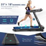 Caminadora Eléctrica Plegable Goplus 798470374386 4.75 HP inclinación automática 15% control voz 20 programas pantalla t