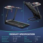 Caminadora Eléctrica Plegable Goplus 798470374386 4.75 HP inclinación automática 15% control voz 20 programas pantalla t