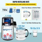 Destilador de Agua Vevor 4L Distilled Water Maker de acero inoxidable 304 para encimera capacidad de 4 litros 1.1 galone