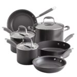 Batería de cocina juego de ollas y sartenes Anolon Meyer 82025 Advanced Home antiadherente anodizado duro 9 piezas color