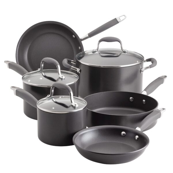 Batería de cocina juego de ollas y sartenes Anolon Meyer 82025 Advanced Home antiadherente anodizado duro 9 piezas color