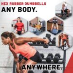 Lifeline Mancuernas hexagonales de fitness, mancuernas hexagonales envueltas en goma, calidad premium, mango moleteado e