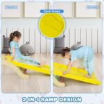 HONEY JOY Arco de escalera de madera para escalar, escalera de escalada para niños 3 en 1 y tabla de columpio con almoha