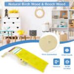 HONEY JOY Arco de escalera de madera para escalar, escalera de escalada para niños 3 en 1 y tabla de columpio con almoha