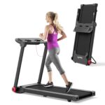 Caminadora plegable GYMAX FT3.75-F-APP-12 motor 3.75 HP 12 programas control aplicación monitor LCD altavoz Bluetooth