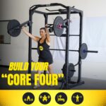 HulkFit Jaula de potencia de la serie Pro de 2.3 x 2.3 pulgadas, accesorios para gimnasio en casa, equipo de ejercicio d