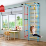 Costzon 5 en 1 juguetes de escalada para niños pequeños, gimnasio interior para niños para hacer ejercicio, juego de esc