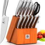 imarku® Juego de cuchillos, juego de 14 piezas para cocina con bloque, juego de cuchillos de cocina de una pieza premium