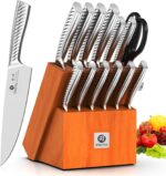 imarku® Juego de cuchillos, juego de 14 piezas para cocina con bloque, juego de cuchillos de cocina de una pieza premium