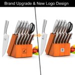imarku® Juego de cuchillos, juego de 14 piezas para cocina con bloque, juego de cuchillos de cocina de una pieza premium