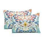 Juego de edredón reversible algodón bohemio Triangle Home Fashions 21T011771 3 piezas King estampado paisley verde mar r