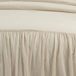 Colcha con volantes estilo lino belga Triangle Home Fashions 21T011221 juego de 3 piezas tamaño Queen decoración de gran