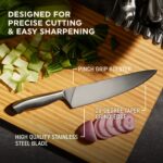 Chicago Cutlery Insignia Steel (18-PIEZAS) Juego de bloque de cuchillos de cocina y afilador incorporado, mangos ergonóm