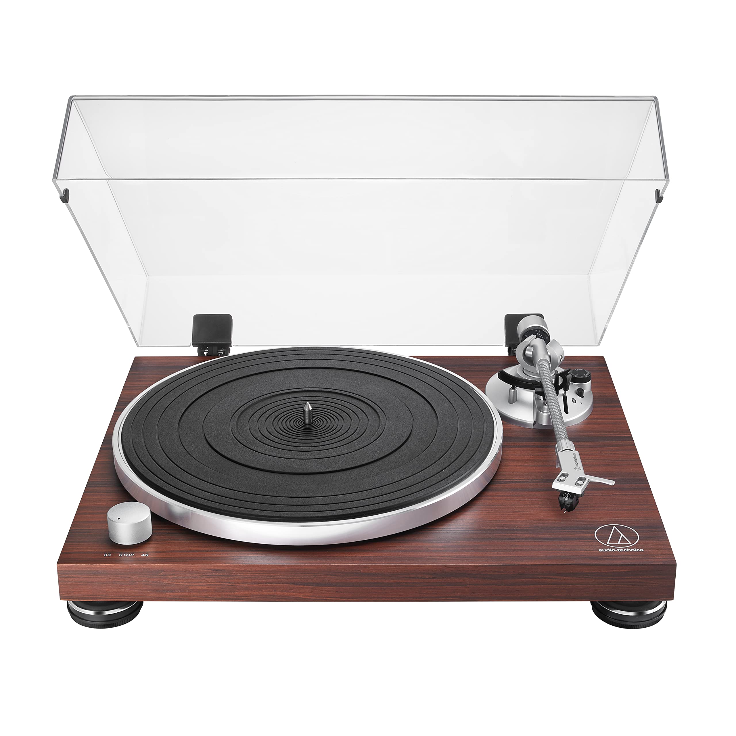 Audio-Technica AT-LPW50BT-RW Tocadiscos manual de transmisión por correa, palisandro