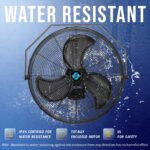 Ventilador de Pared Industrial Tornado HI-FAN-24HVWM-WR-1P-HEX 24 Pulgadas IPX4 Motor TEAO 3 Velocidades 7700 CFM 1/5 HP
