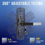 Ventilador de Pared Industrial Tornado HI-FAN-24HVWM-WR-1P-HEX 24 Pulgadas IPX4 Motor TEAO 3 Velocidades 7700 CFM 1/5 HP