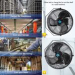 Ventilador de Pared Industrial Tornado HI-FAN-24HVWM-WR-1P-HEX 24 Pulgadas IPX4 Motor TEAO 3 Velocidades 7700 CFM 1/5 HP