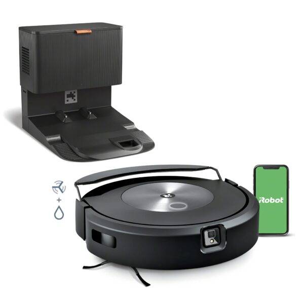 Robot Aspirador y Trapeador iRobot Roomba Combo J7+ C755840, PrecisionVision, D.R.I. Alfombra Seca, SmartScrub, Vaciado