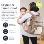 Itzy Ritzy - Mochila para pañales Boss Plus de gran capacidad con 19 bolsillos, cambiador, clips para carriola y correas