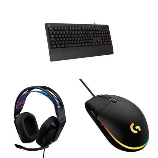 Bundle Gaming Logitech G 213 Prodigy Teclado con Cable G203 Mouse con Cable 8000 DPI G335 Auriculares con Micrófono Ilum