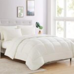 Relleno de edredón alternativo Queen Sweet Home Collection Solid Comforter microfibra todas las estaciones marfil paquet