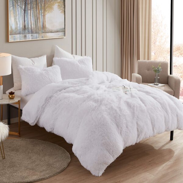 Juego de edredon felpa Sweet Home Collection Shaggy Fur Comforter Set pelo sintetico ultra suave terciopelo cristalino t