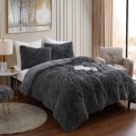 Juego de edredon felpa Sweet Home Collection Shaggy Fur Comforter Set pelo sintetico ultra suave terciopelo cristalino t