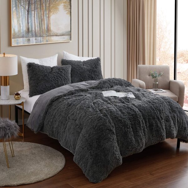 Juego de edredon felpa Sweet Home Collection Shaggy Fur Comforter Set pelo sintetico ultra suave terciopelo cristalino t