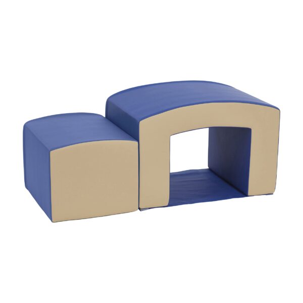 ECR4Kids SoftZone Junior Mix n' Match Tunnel and Bump, juego para principiantes, azul francés, 2 piezas