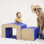 ECR4Kids SoftZone Junior Mix n' Match Tunnel and Bump, juego para principiantes, azul francés, 2 piezas