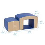 ECR4Kids SoftZone Junior Mix n' Match Tunnel and Bump, juego para principiantes, azul francés, 2 piezas