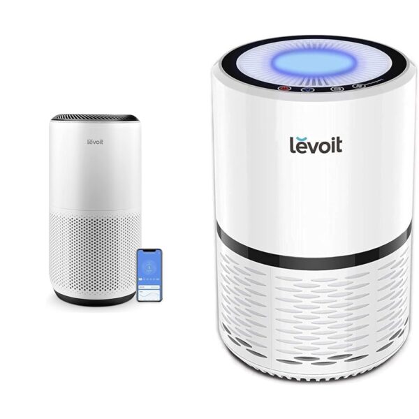 Purificador de aire Levoit HEPA H13 habitación grande hasta 1980 pies cuadrados monitor calidad del aire blanco